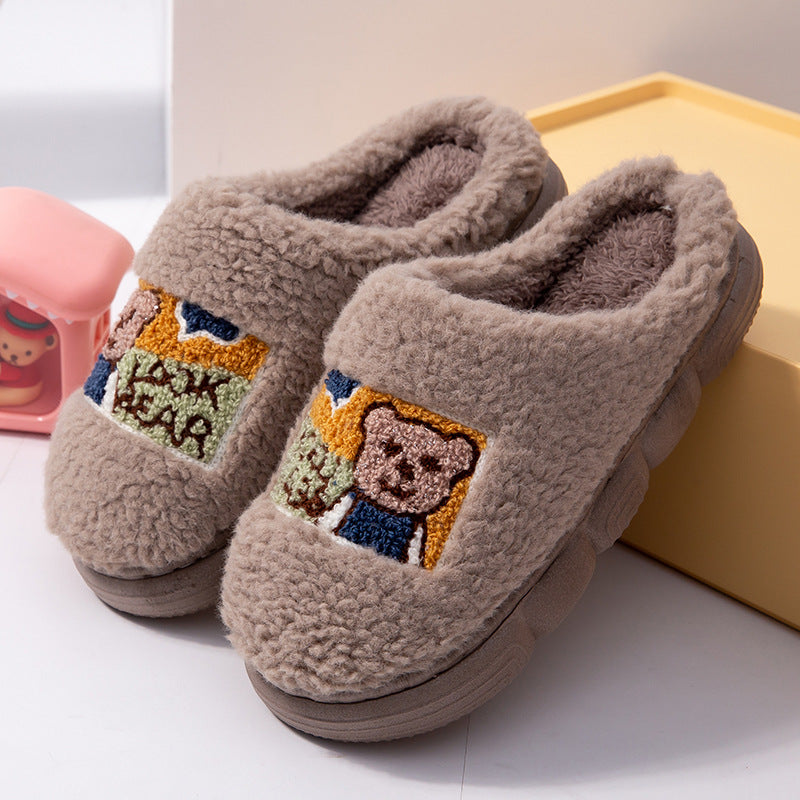 Wholesale Children's Thick Plush Winter Warm Cotton Slippers
